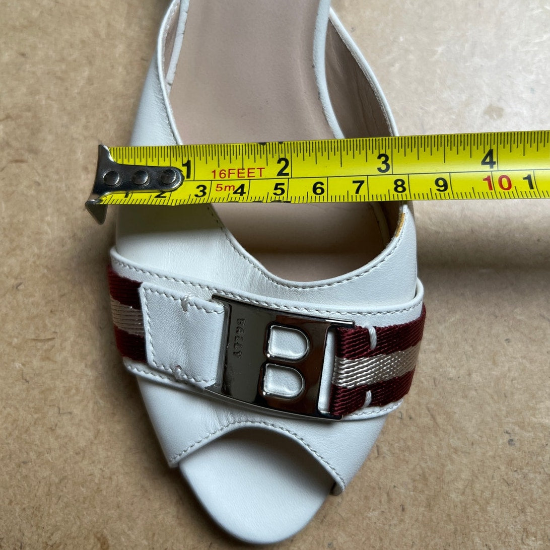 Bally Of Switzerland White Heel Sandals Women Size 7.5