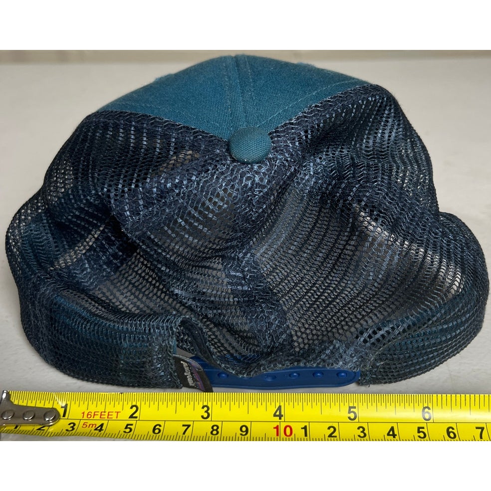 Patagonia Trout Trucker Hat Fitz Mens Turquoise Blue Snapback
