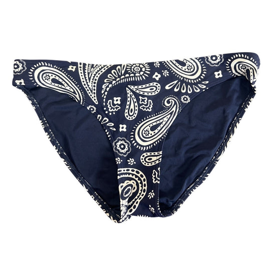 Aerie Swim Bikini High Waisted Paisley Navy Blue Bottoms Small