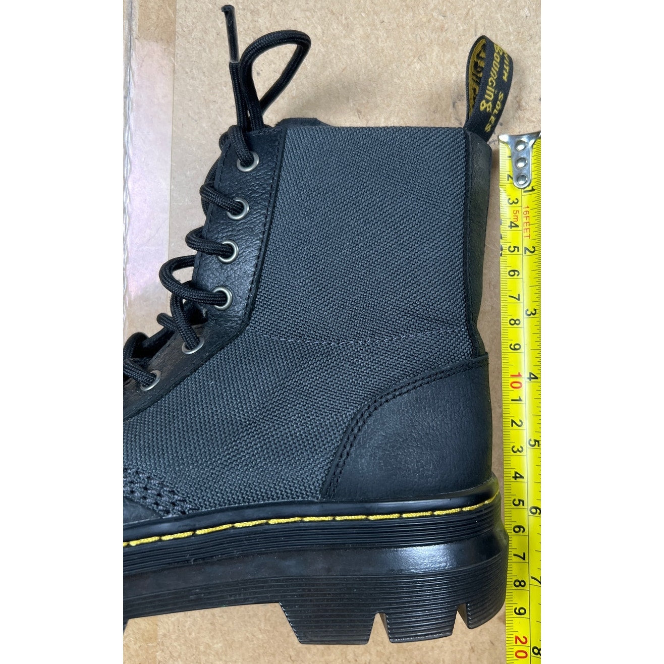 Dr. Martens Combs Tech Men’s Black Canvas Lace Up Combat Boots 6 Men's