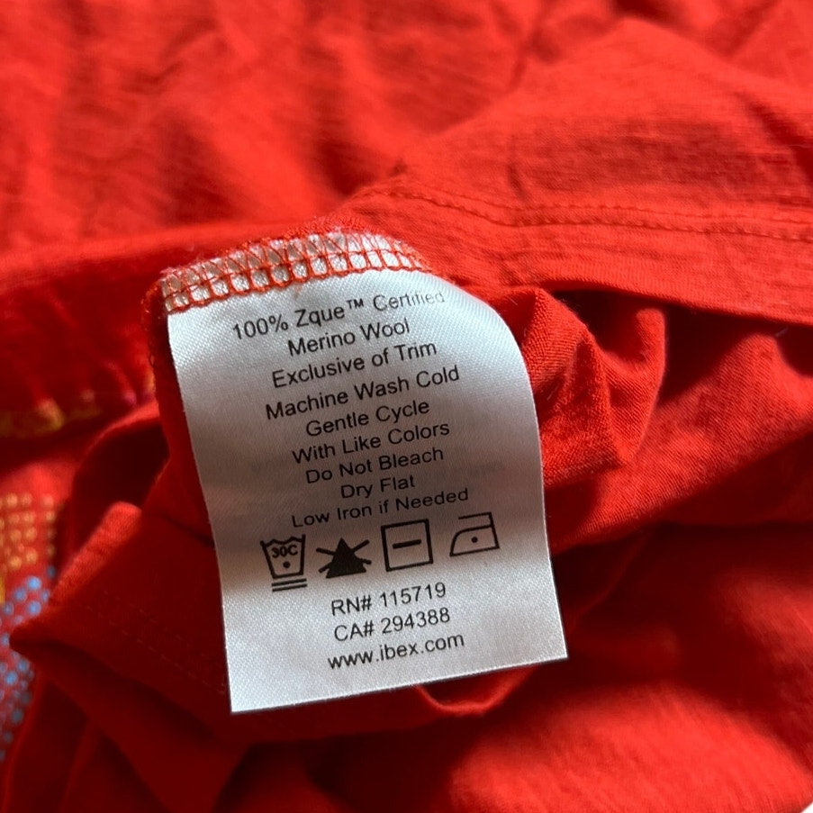Ibex Women's M Red 1/4 Zip Sweater
