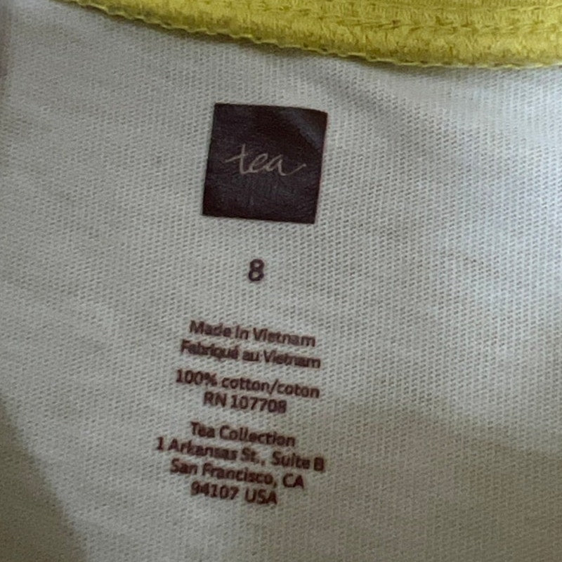 Tea Collection Kids Dress in Mustard with Floral Design Size 8