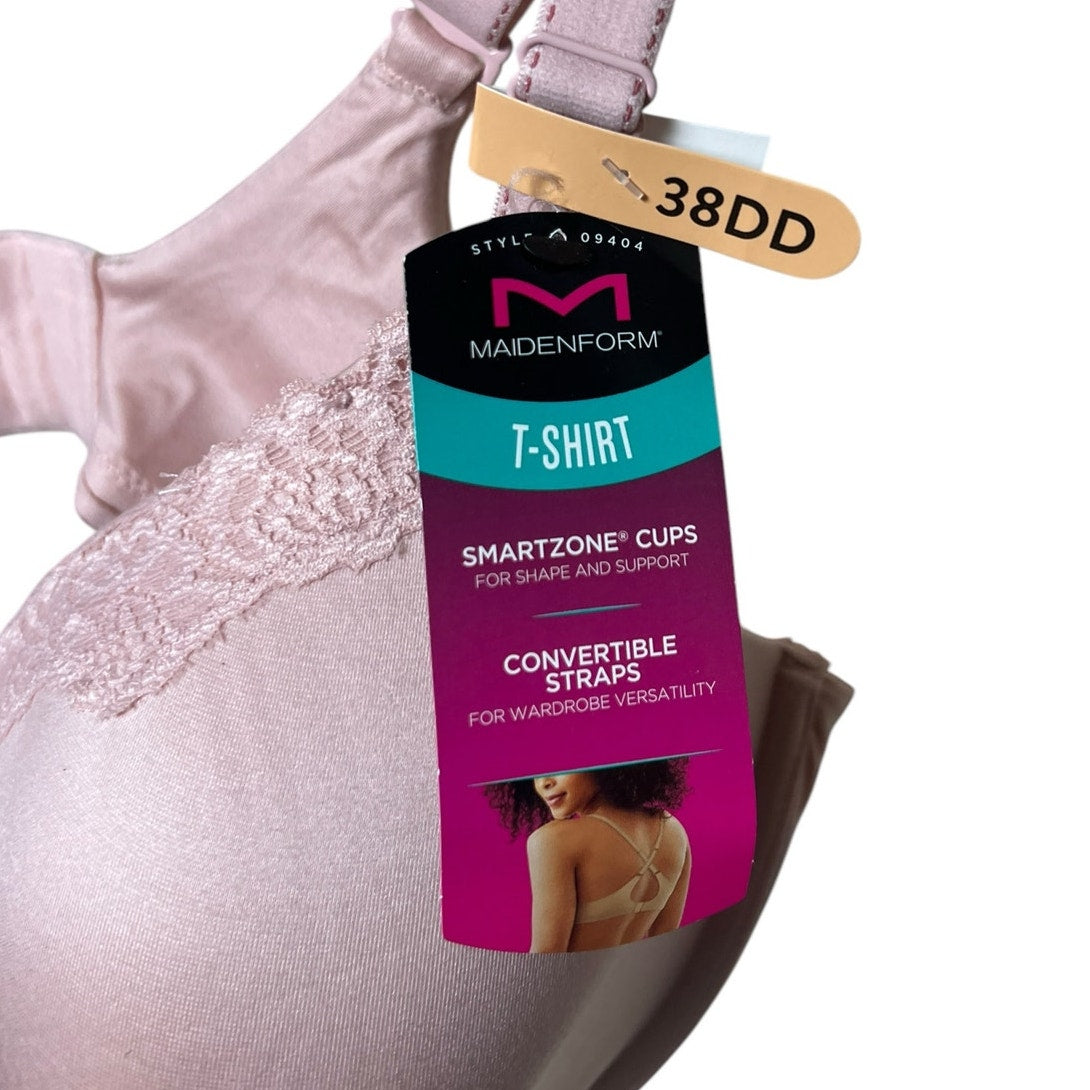 Maidenform T-shirt Bra Smartzone Cup 38DD Pink Bra NWT