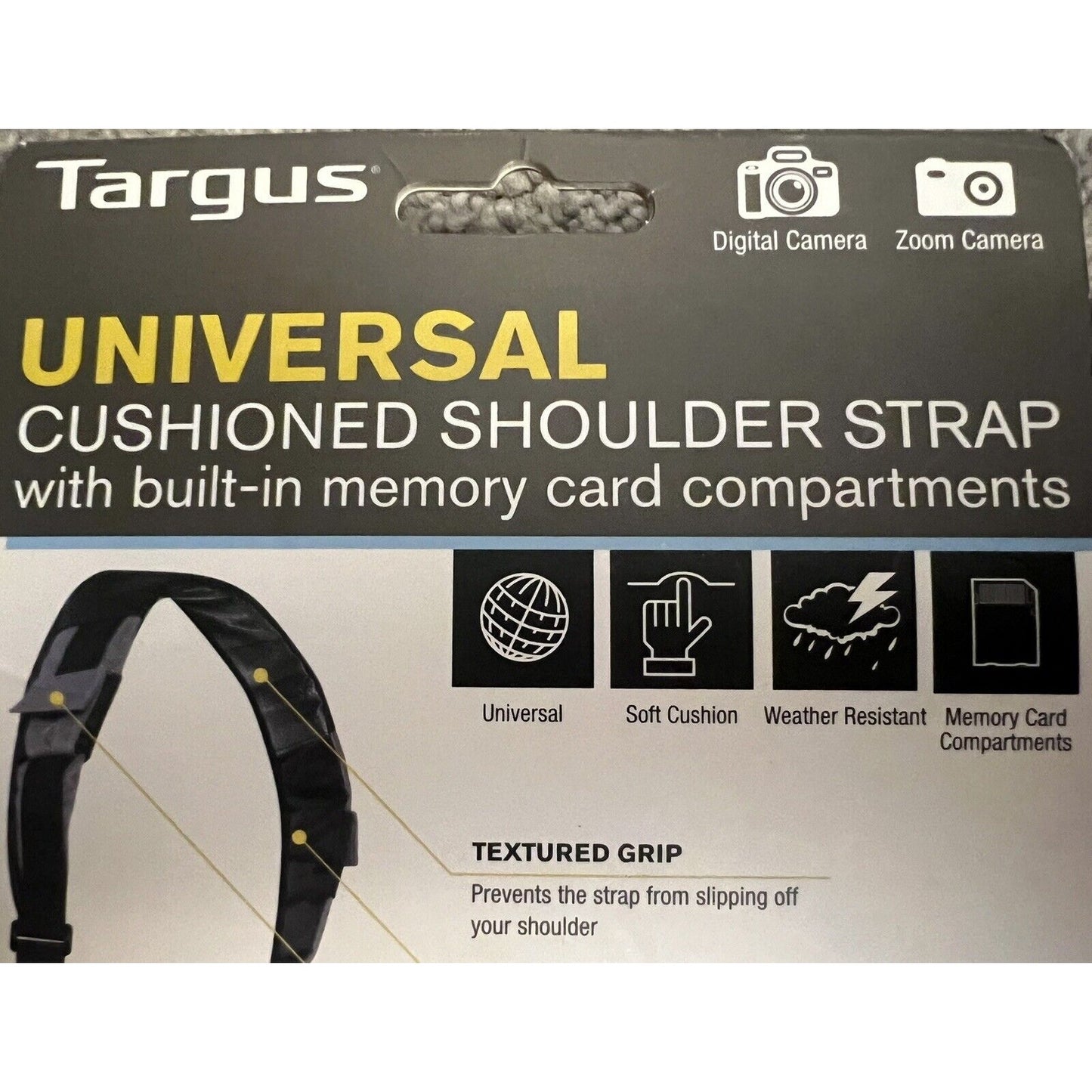 Universal Cushioned Shoulder Strap Memory Card Compartments for Camera digital