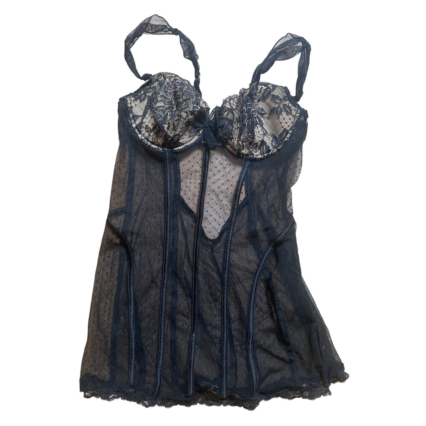 Victoria’s Secret Very Sexy Baby Doll Lace Sheer Black 34C