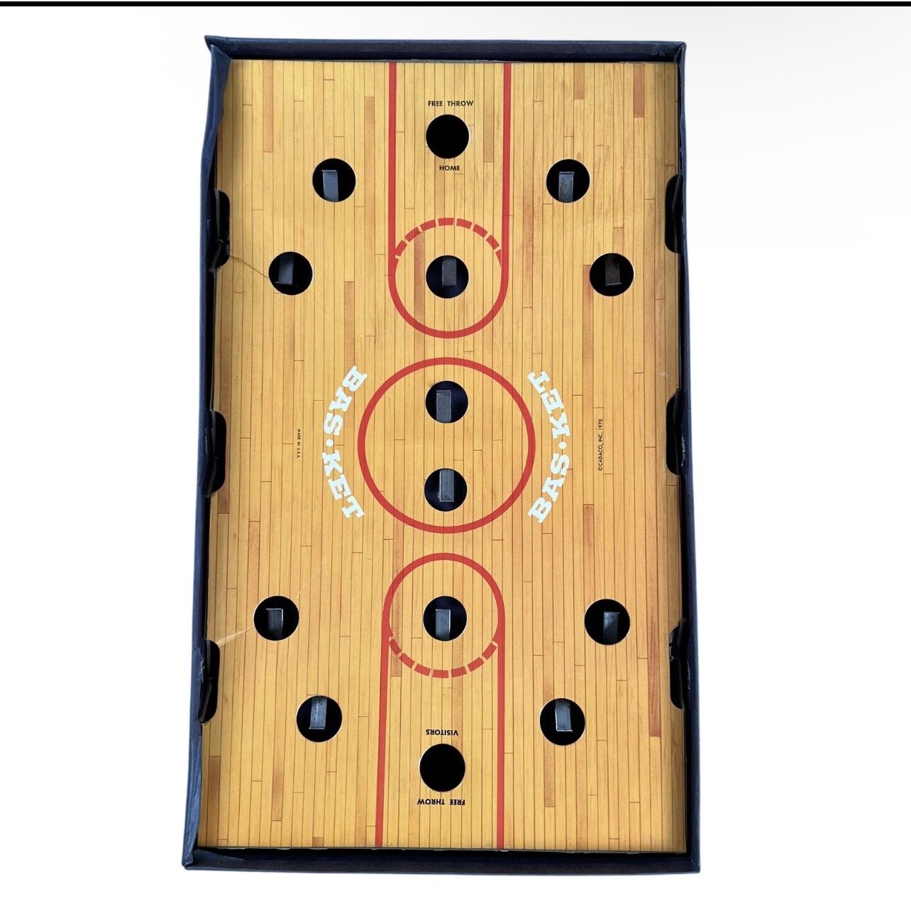 Bas-Ket Tabletop Basketball Game Cardboard Backboard Pink Ball Included