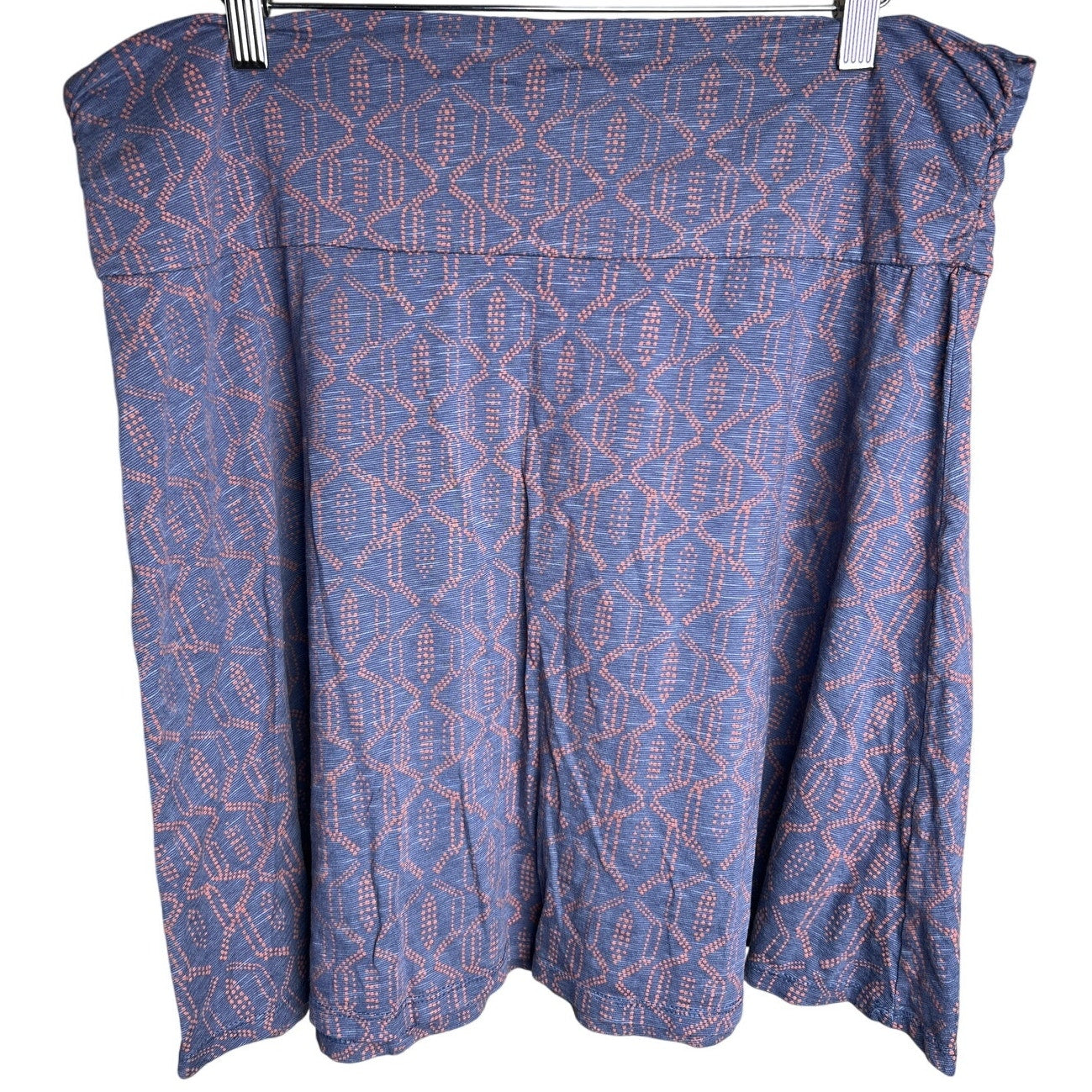 Toad & Co XL Women Purple Tribal Print Skirt Organic Cotton