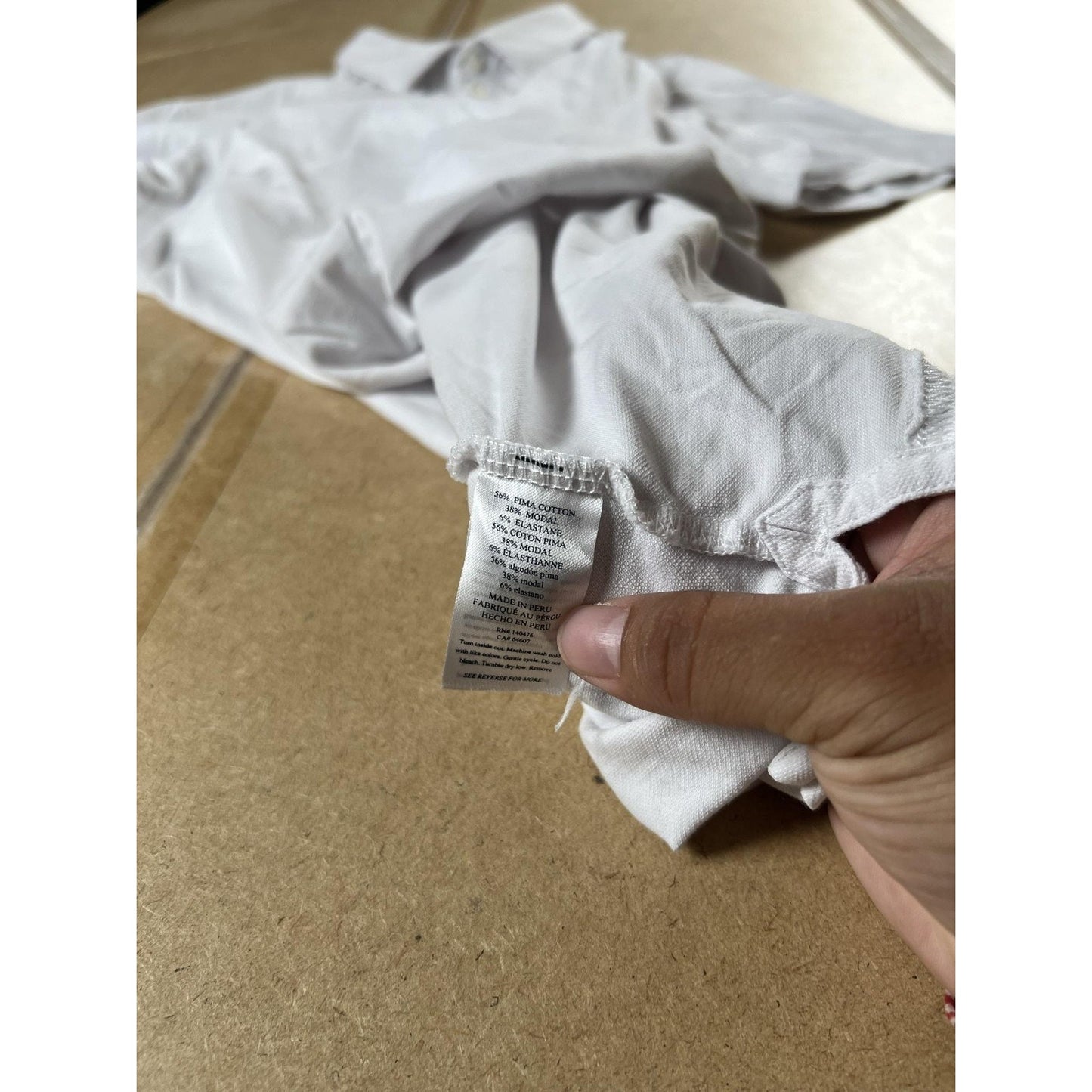 Faherty Shirt Mens XL White Cotton Modal Spandex Collared Polo Stretch