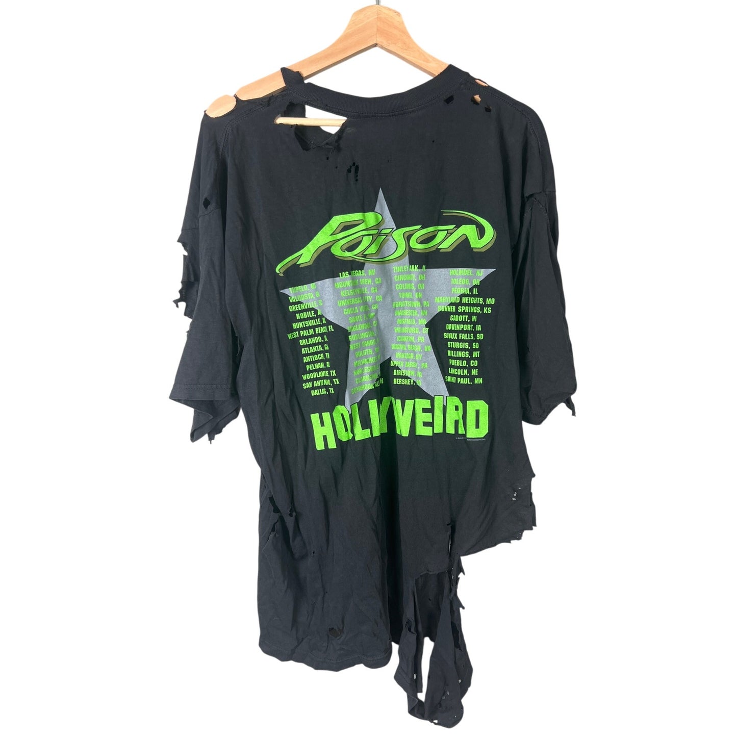Vintage Poison Hollyweird Tour T- Shirt Black band Size XL 2002