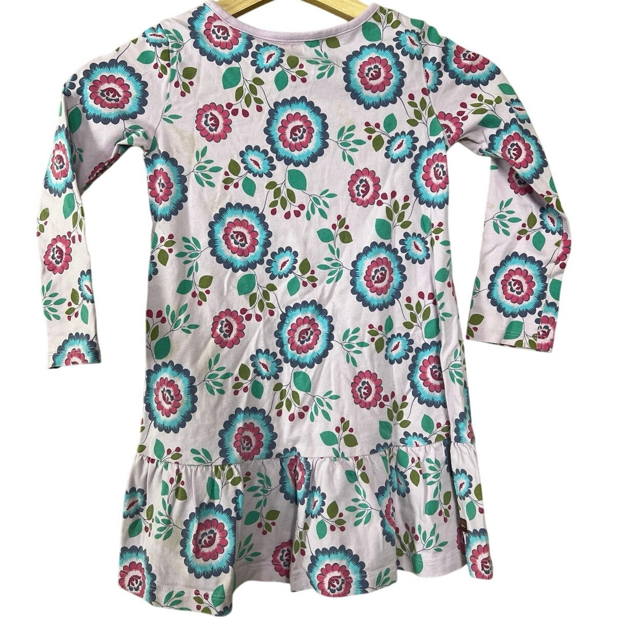 Tea Size 5 Girl Top Long Sleeve 100% Cotton Floral Pattern