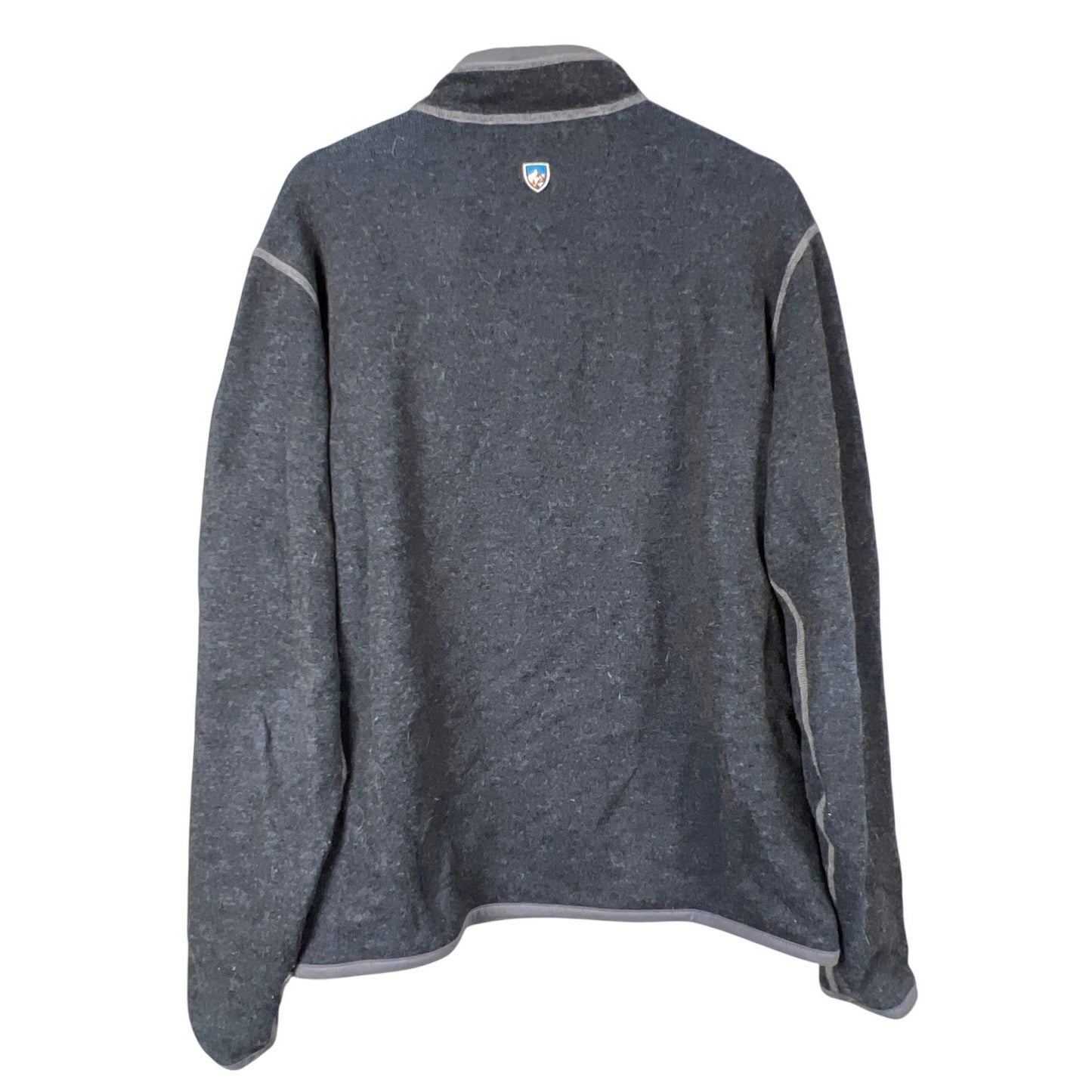 Kuhl Mens Sweater Sz Large Gray Chianti Fleece 1/4 Zip Outdoors Pullover