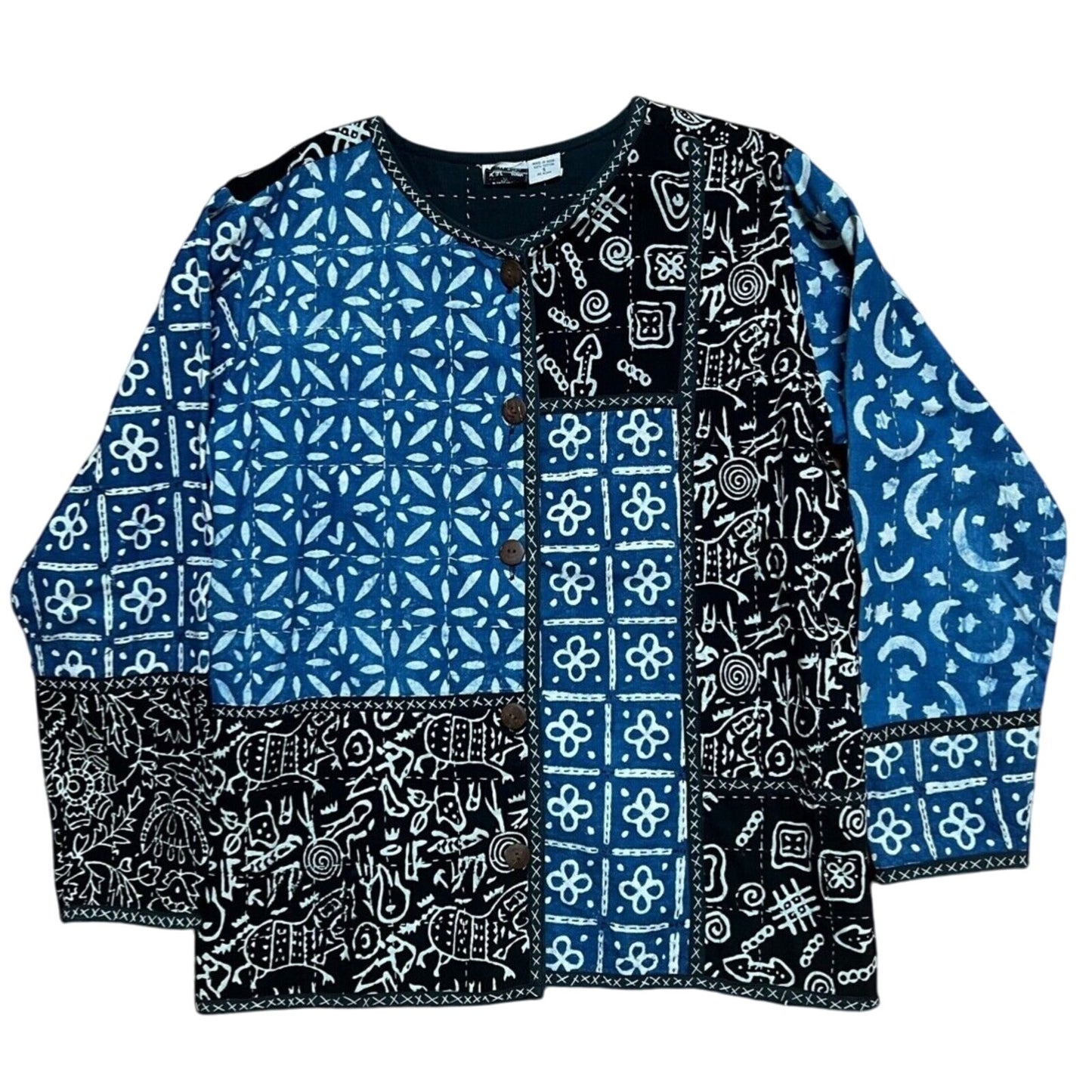 Kar-ma Quilted Jacket Patchwork Embroidered Boho Small