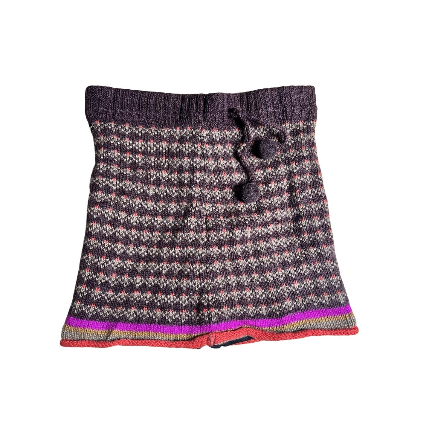 Everest Designs Skirt Womens L Multicolor Fair Isle Knit Lined Wool Drawstring