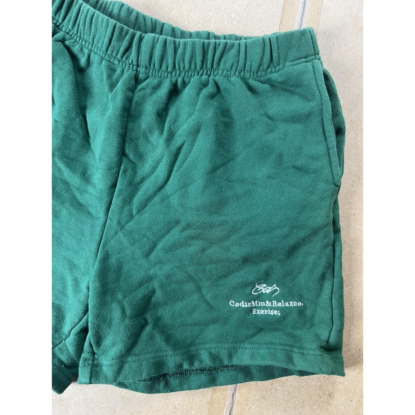 CODIRMA Mens Medium Green French Terry Sweat Shorts Elastic Waist Activewear