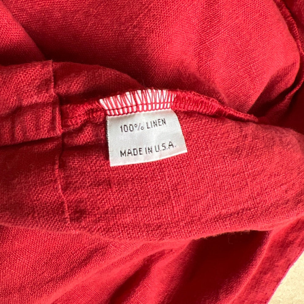 Bryn Walker 100% Linen Red Wrap Top Sleeveless Size S