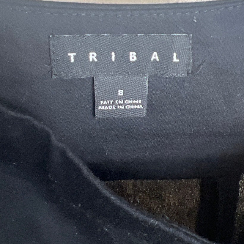 Tribal Women’s Knee Length Flare Skirt Dark Floral Size 8