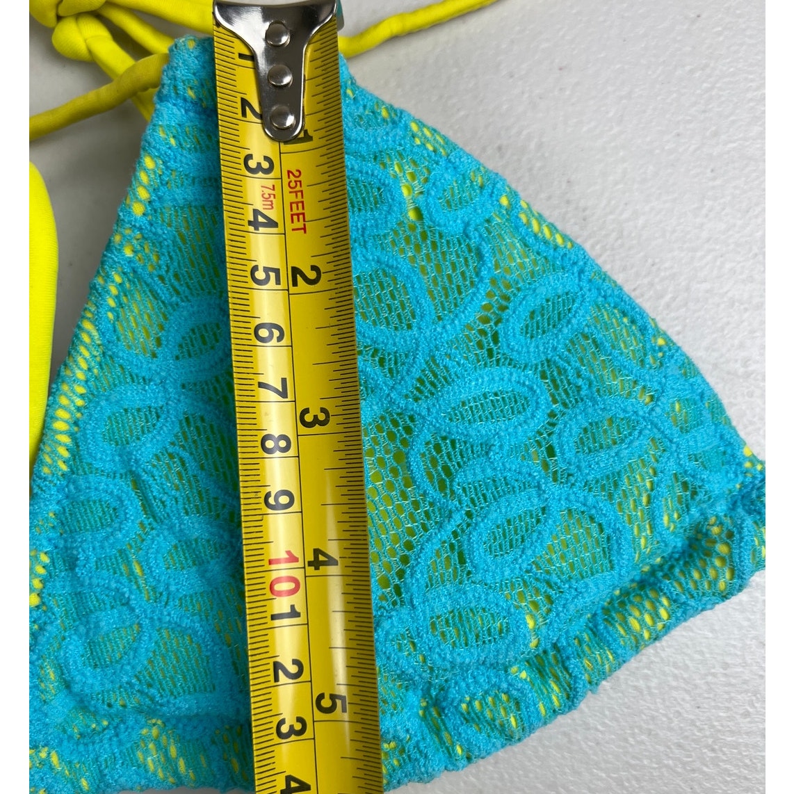 Victoria Secret Blue & Yellow Adjustable Swim Top Medium