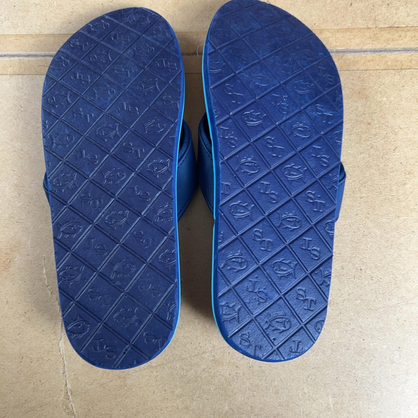 Southern Tide Sandals Mens Size 10.5 Blue Flip Flop Logo Casual Beach Summer