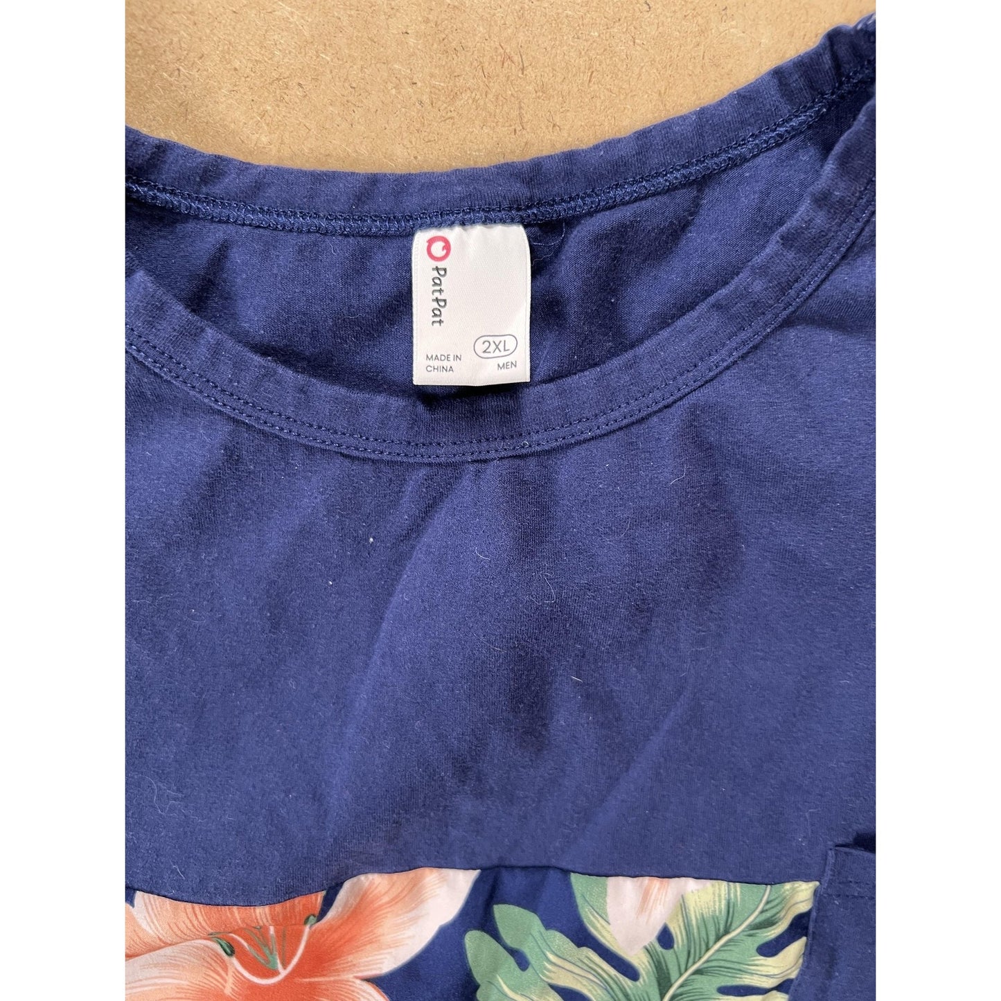 PatPat Shirt Womens 2XL Blue Colorblock Pocket Short Sleeve Casual Basic