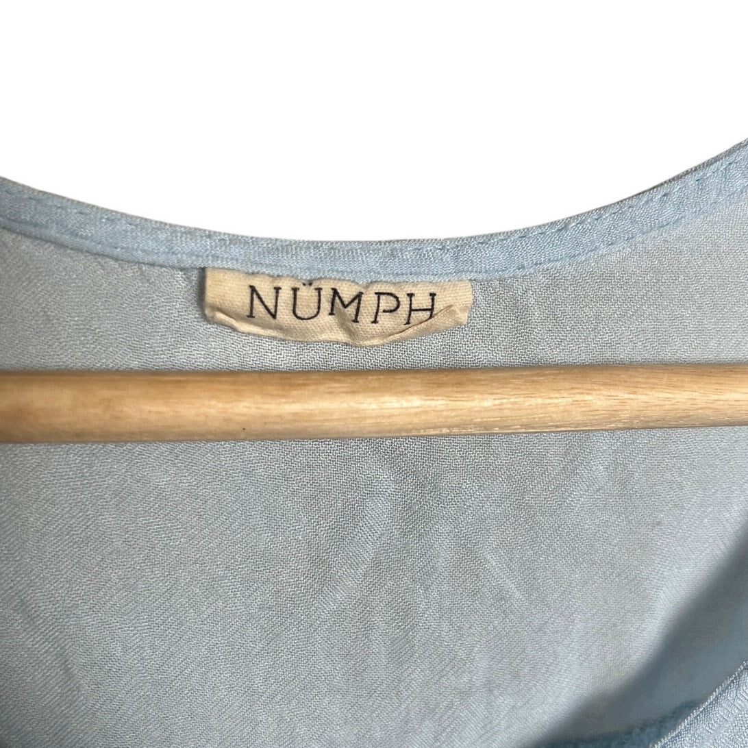 Numph Size 34 Blue Pocketed Women Long Dress