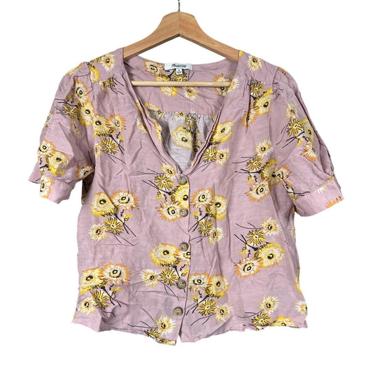 Madewell Plaza Button-Front Shirt in Dutch Dandelions Women's Size M