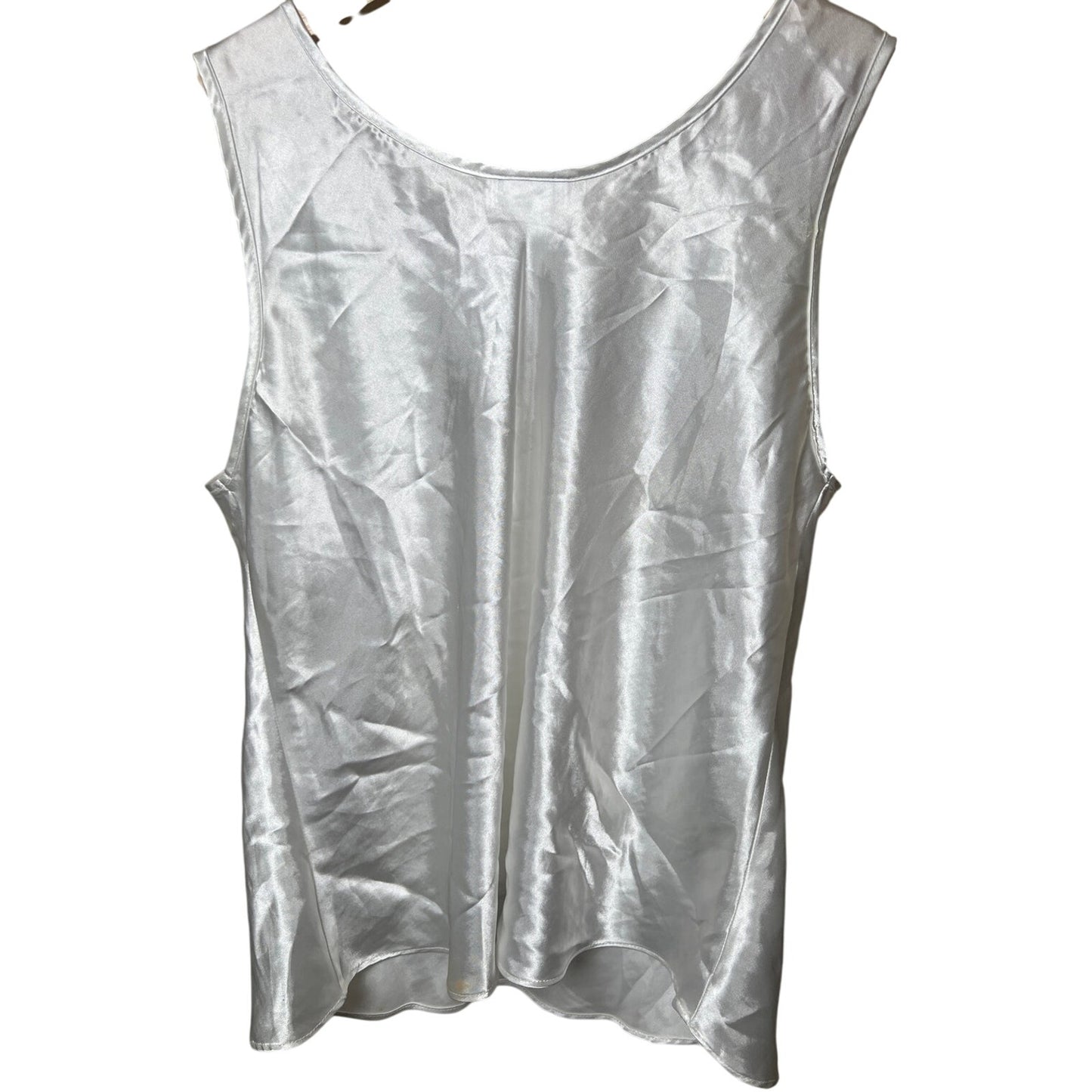 Cinema Etoile White Satin Shirt Size Large L