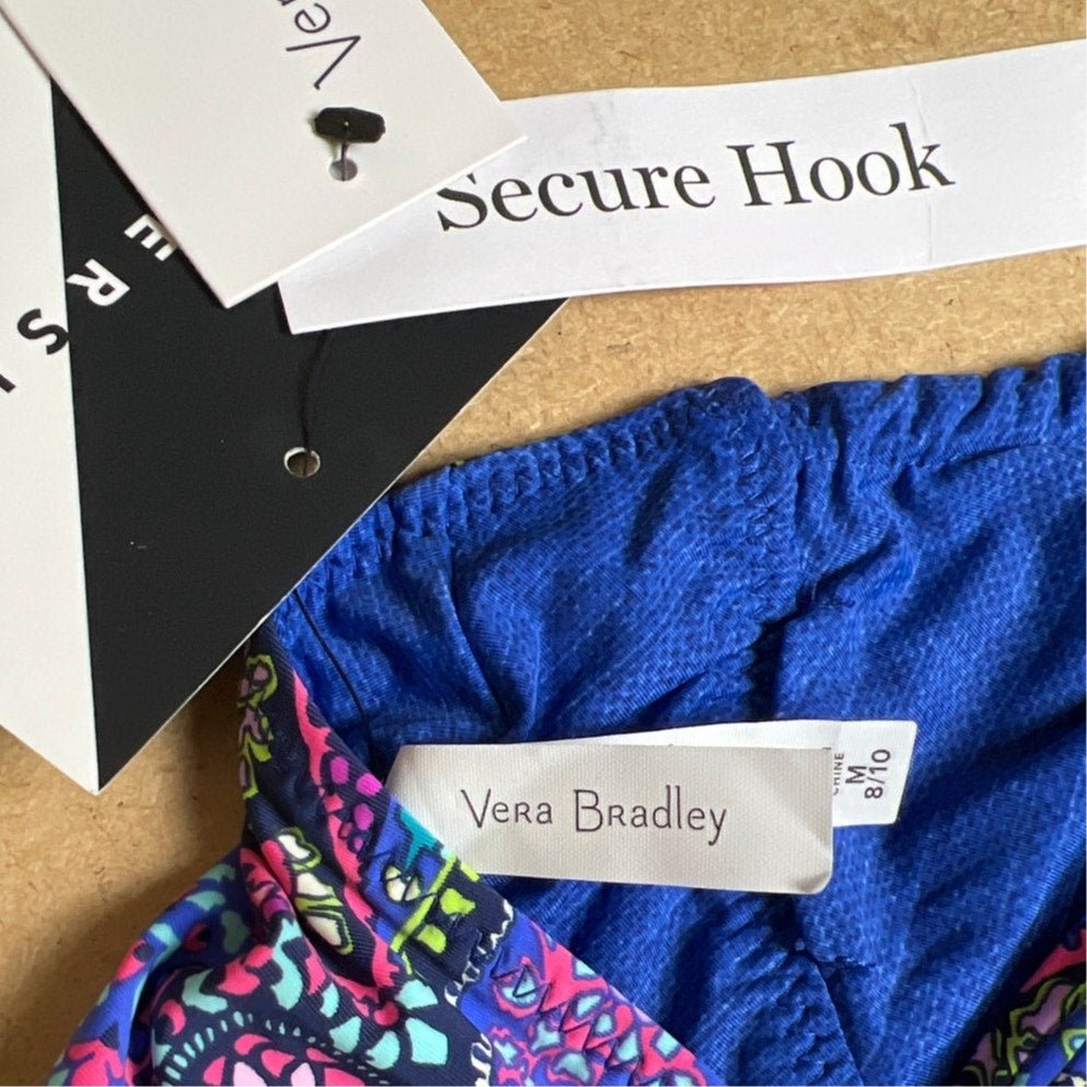 NWT Vera Bradley Reversible Chambray & Petite Paisley Eva Bikini Top Size M