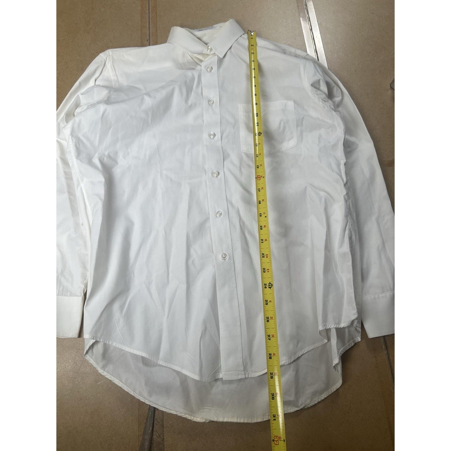 Christian Dior Shirt Mens L White Long Sleeve Button Up Cotton Business