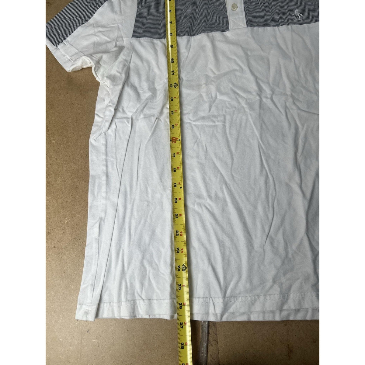 Original Penguin Polo Mens L White Colorblock Classic Fit Cotton Jersey