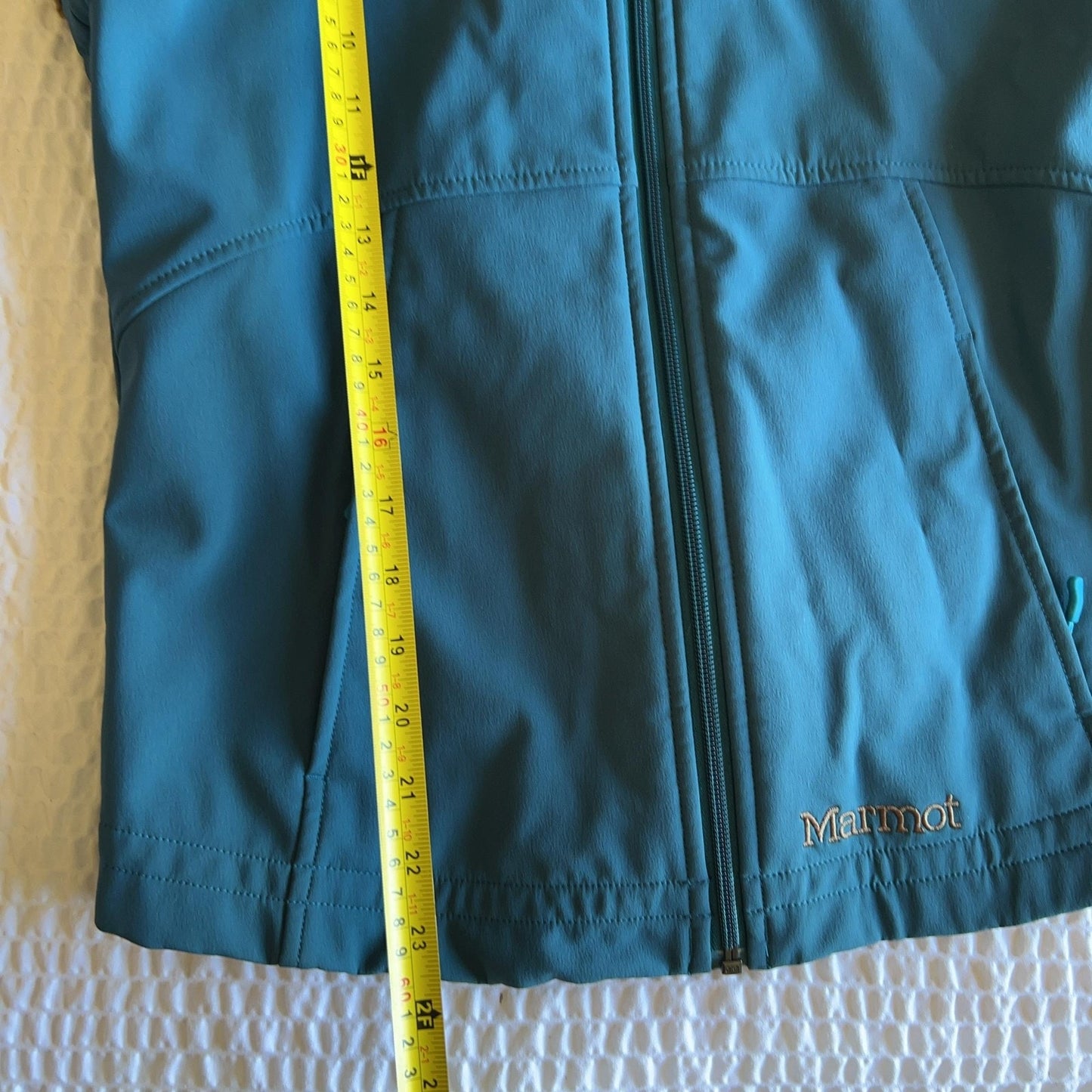 Marmot Vest Womens S Blue Hooded Lined Faux Fur Pockets Slim Winter Fleece