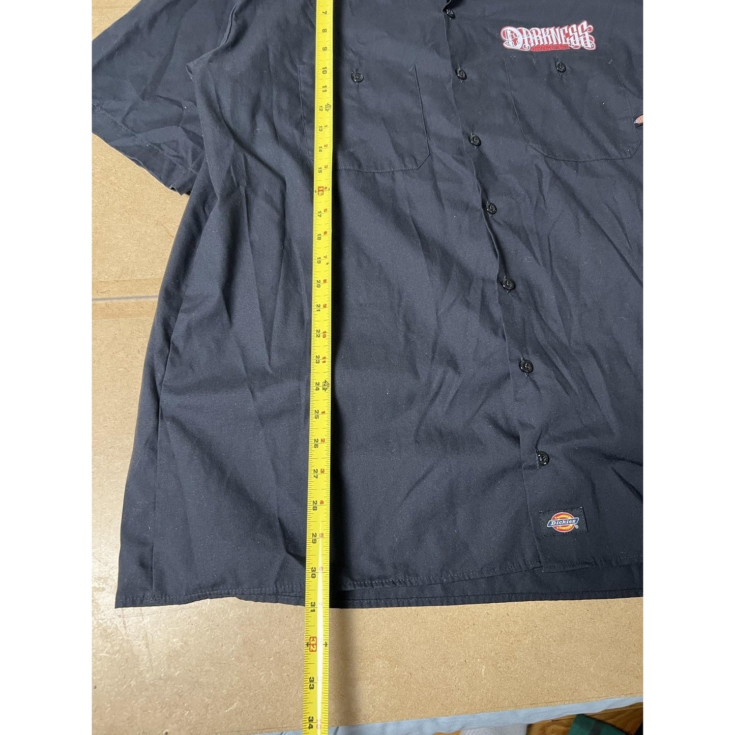 Dickies Shirt Mens 2XL Black Short Sleeve Button Up Workwear Surly Brewing
