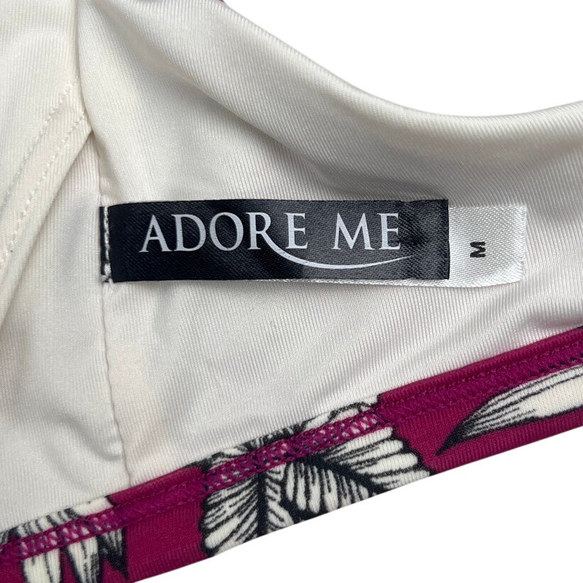 Adore Me Red Bandeau Floral Bikini Top Size Medium M
