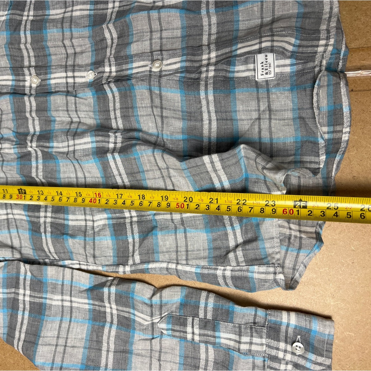 Frank & Eileen Blue Plaid Flannel Long Sleeve Button Up Women Size M