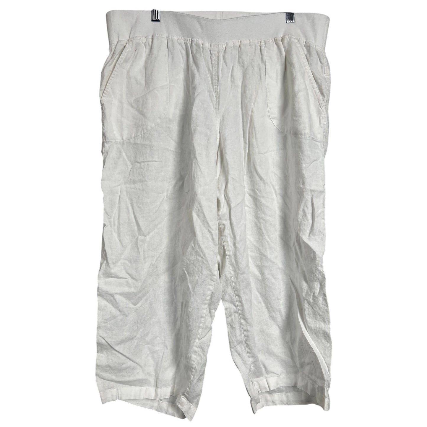 Allen Allen XL Linen Wide Leg Capri Pants Straight Leg