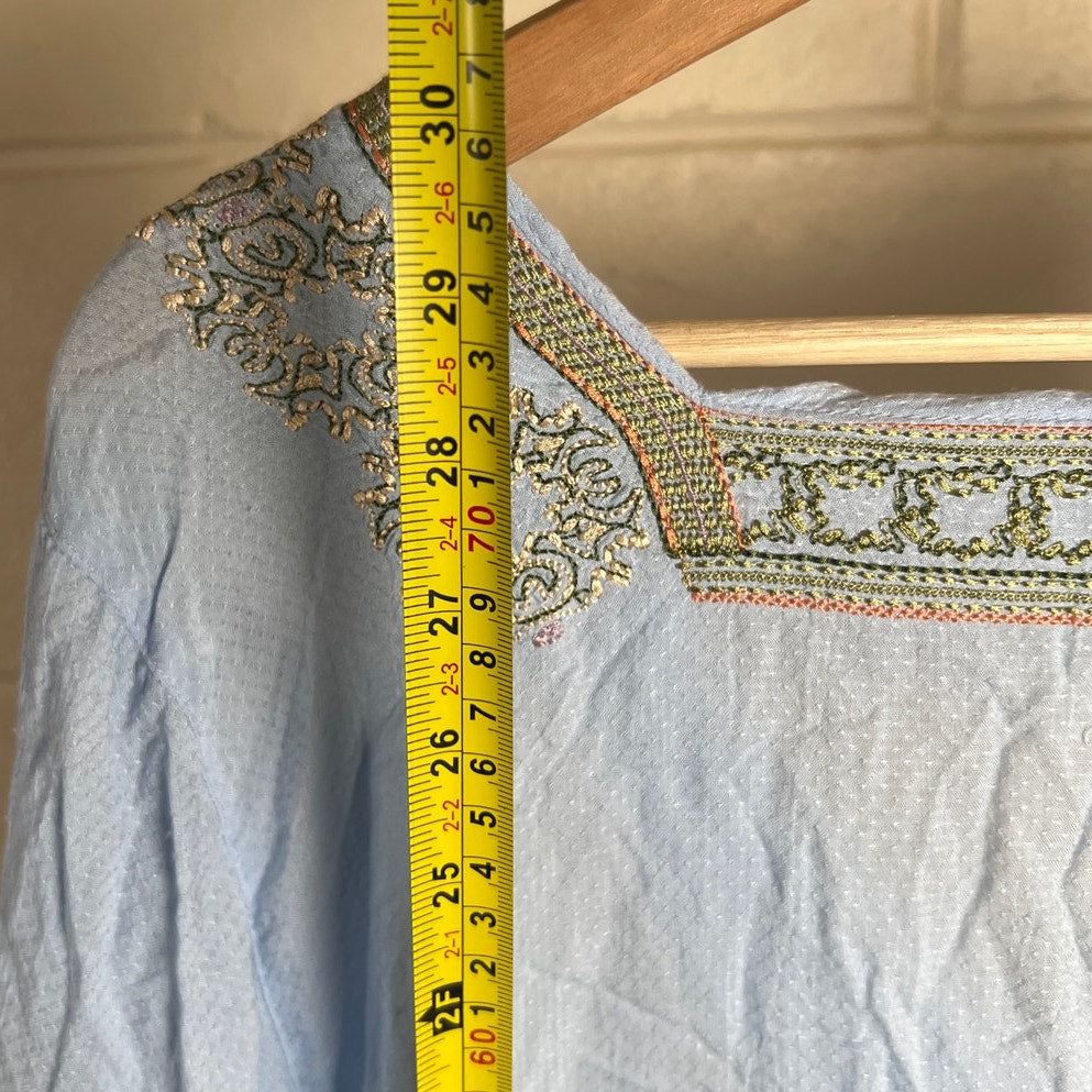 Free People XS Wild One Embroidered Long Sleeve Dress