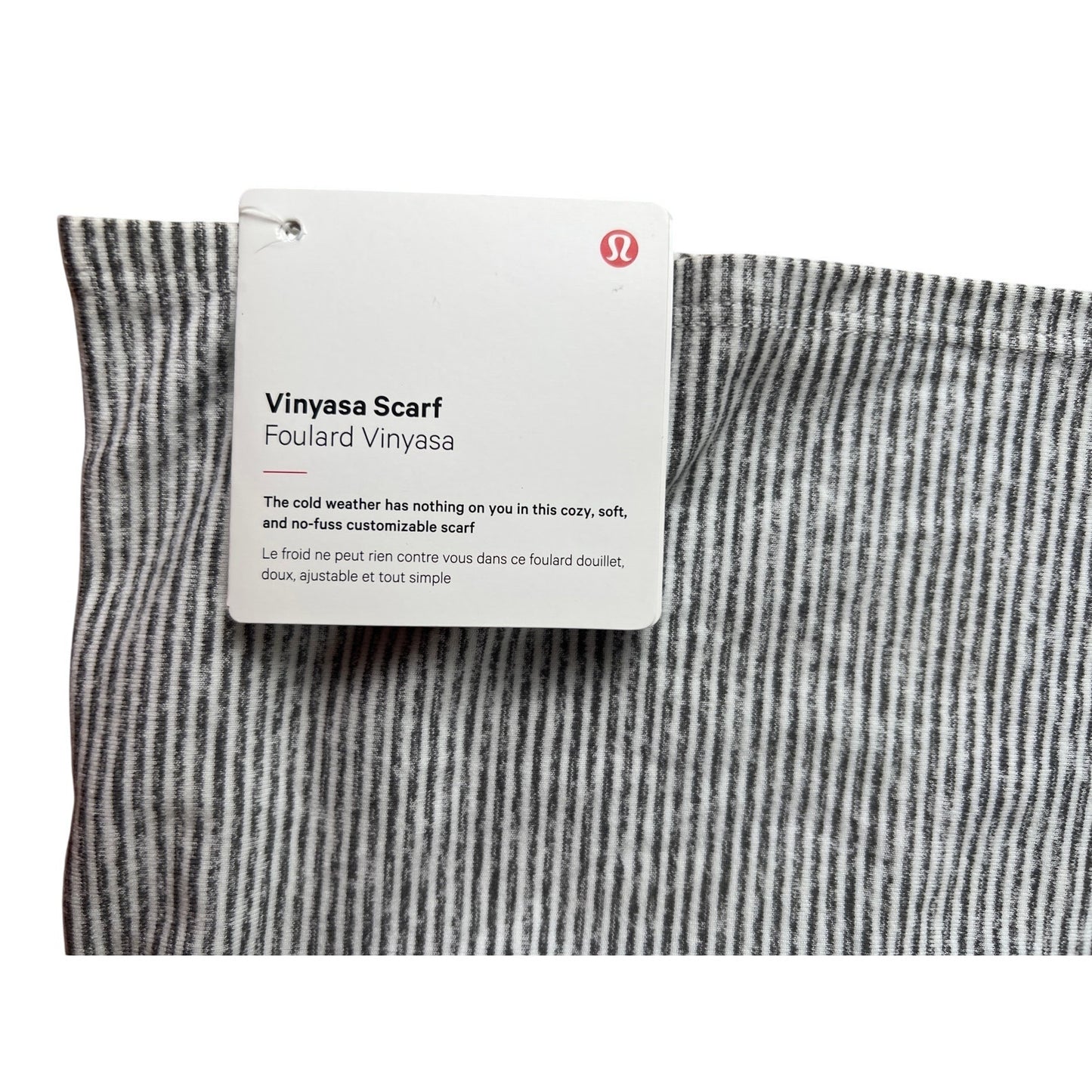 NWT Lululemon Womens Cozy Rulu Vinyasa Infinity Snap Scarf Double Trouble Stripe