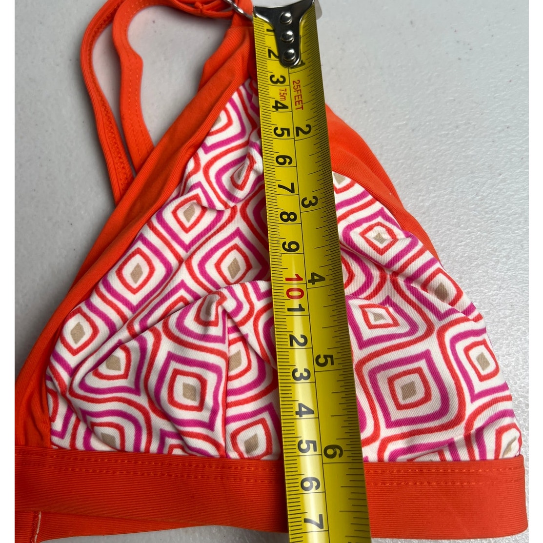 Jantzen Square Orange Women Swim Top Size 10 Adjustable