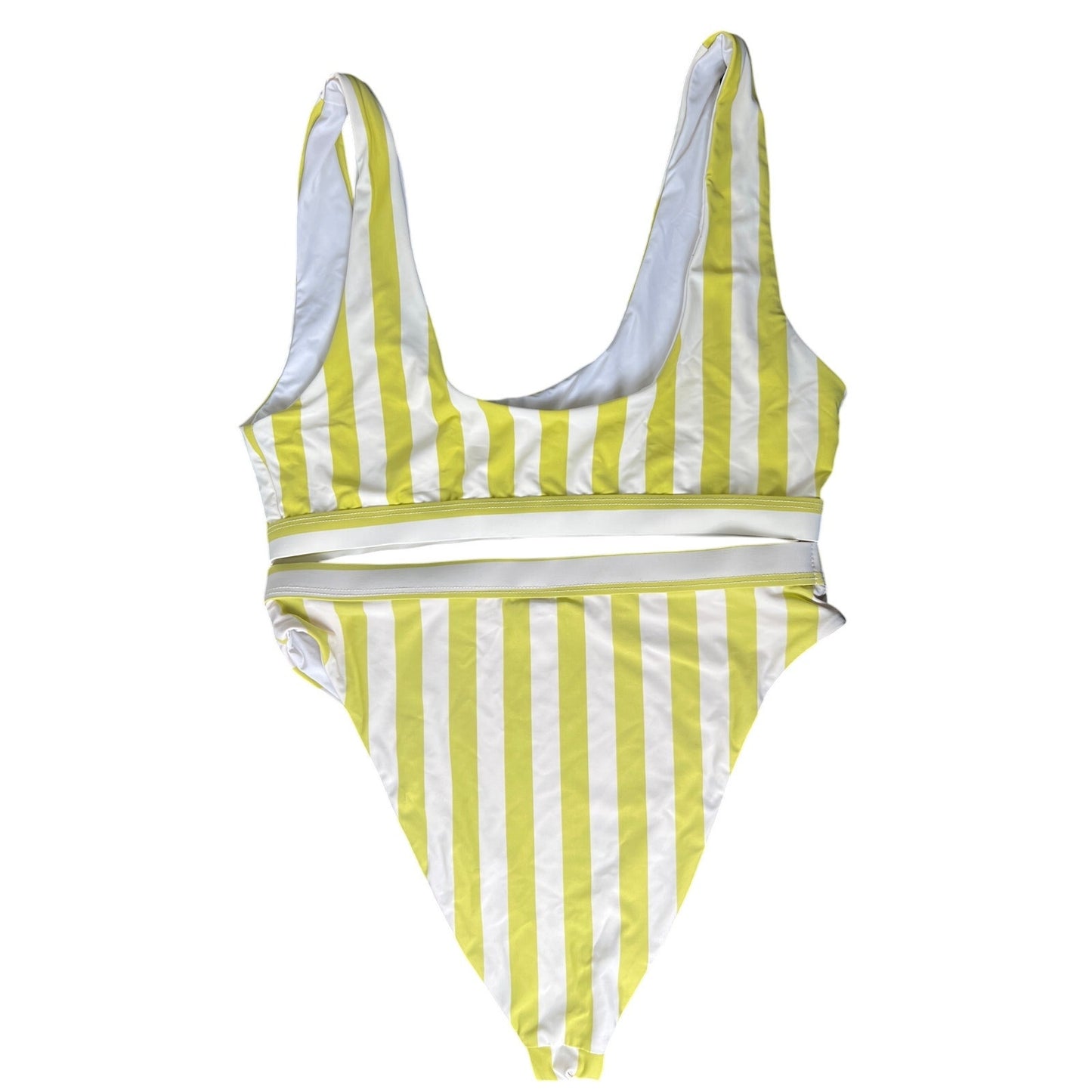 Dippin’ Daisy’s High Waisted Bikini Set Citrus Stripes Size L