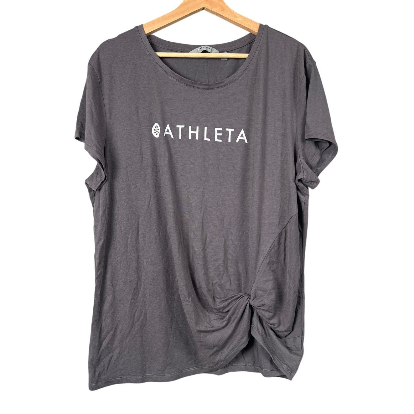 Athleta Women's Size XL Ultimate Logo Gray T-Shirt