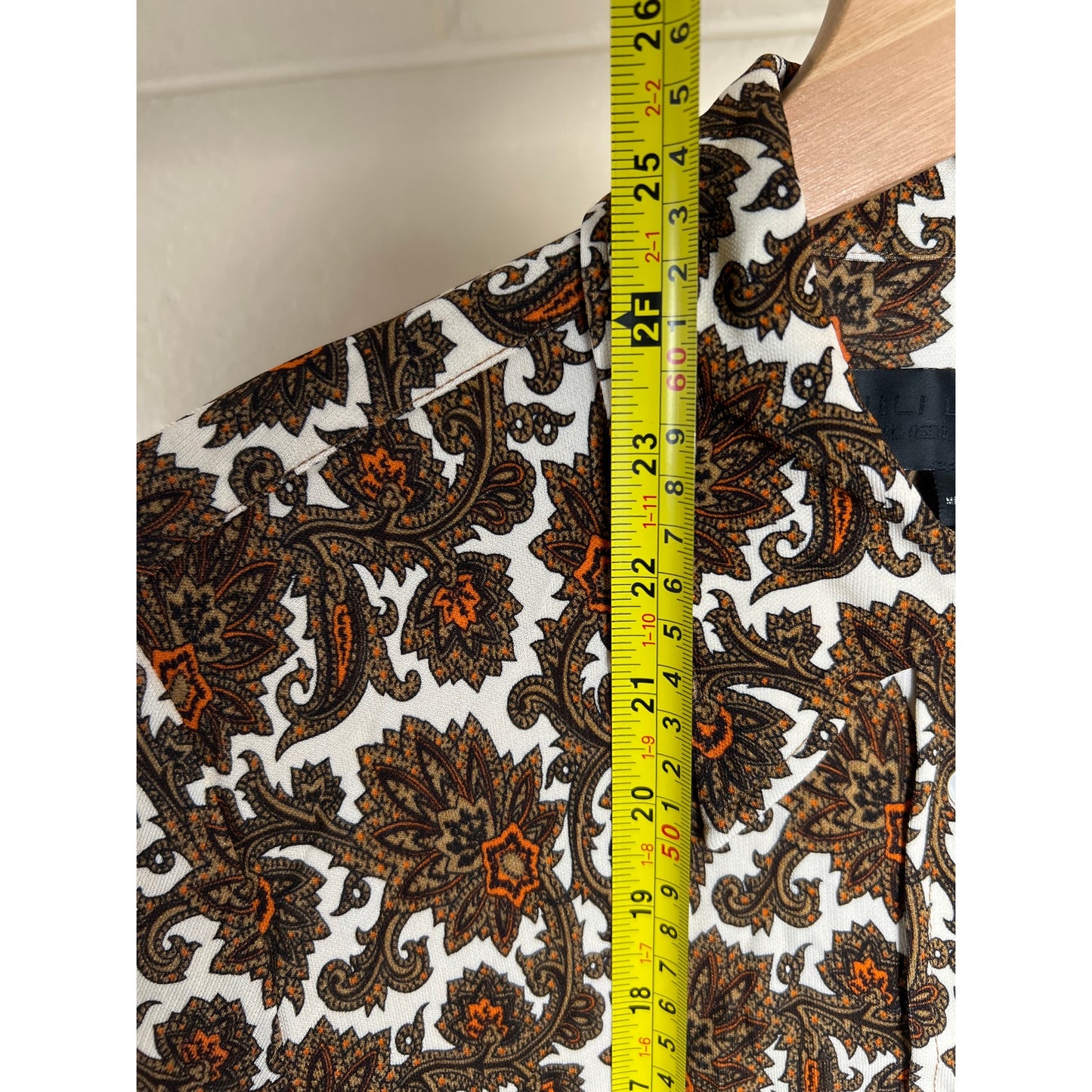 Nili Lotan Small Button Down Tapestry Paisley Boho Chic Shirt