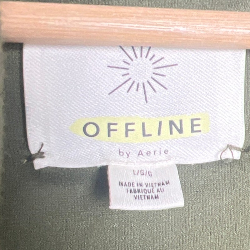 Offline By Aerie Olive Green Velvet Soft Women’s Hoodie Large