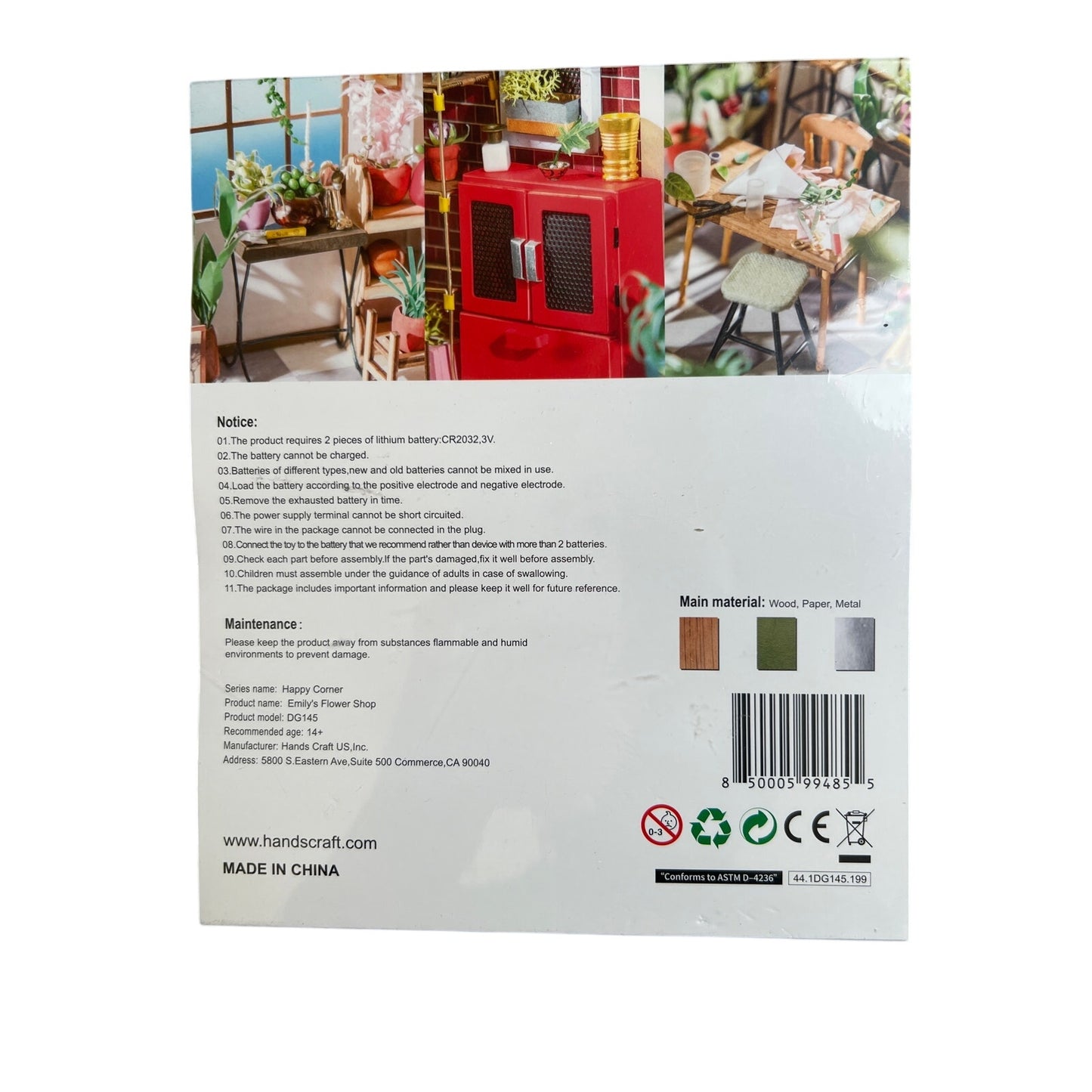 NIB Rolife Emily's Flower Shop DIY Miniature Doll House