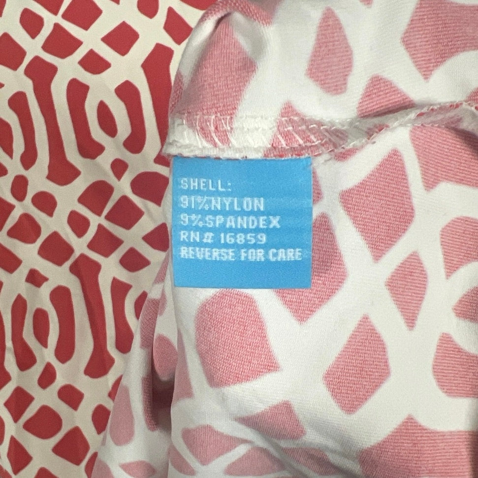 J McLaughlin Nylon Women Pink Geometric Dunham Ruffle Top XS