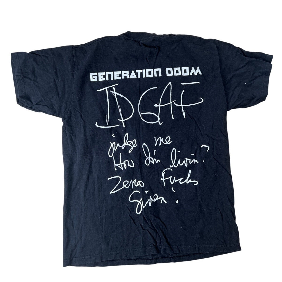 Generation Doom IDGAF Band T-shirt Black Size Small