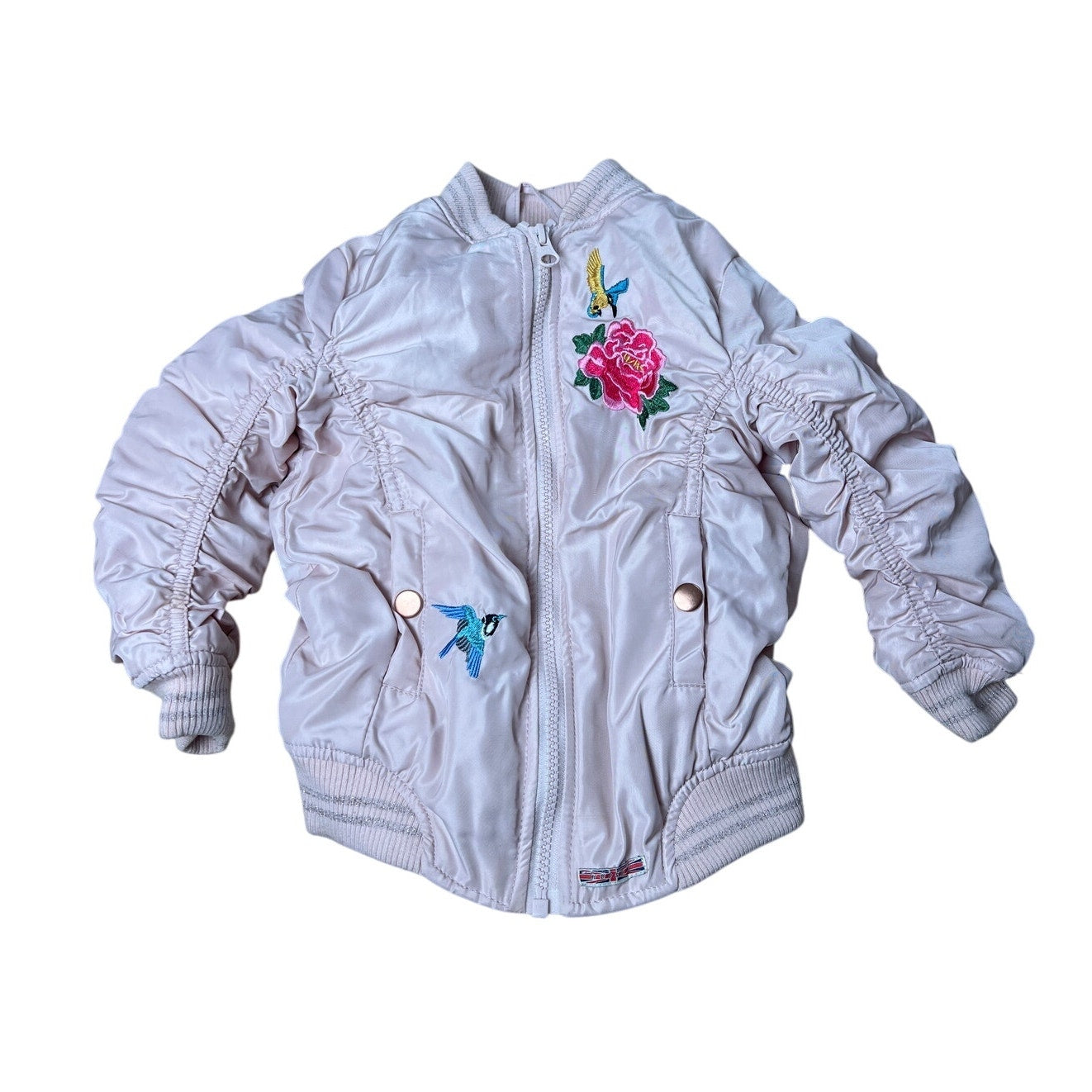 Hudson Embroidered Ruched Pink Coat Size 4T
