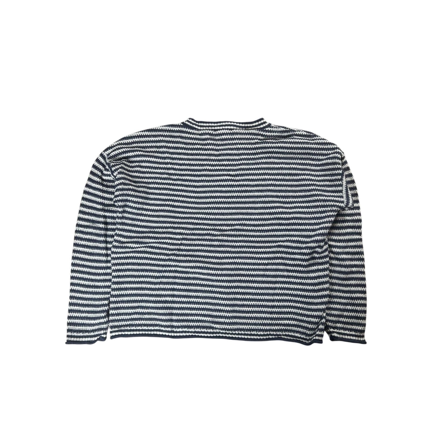 Madewell Sweater Womens XL Blue Striped Open-Knit Lightweight Pullover Casual