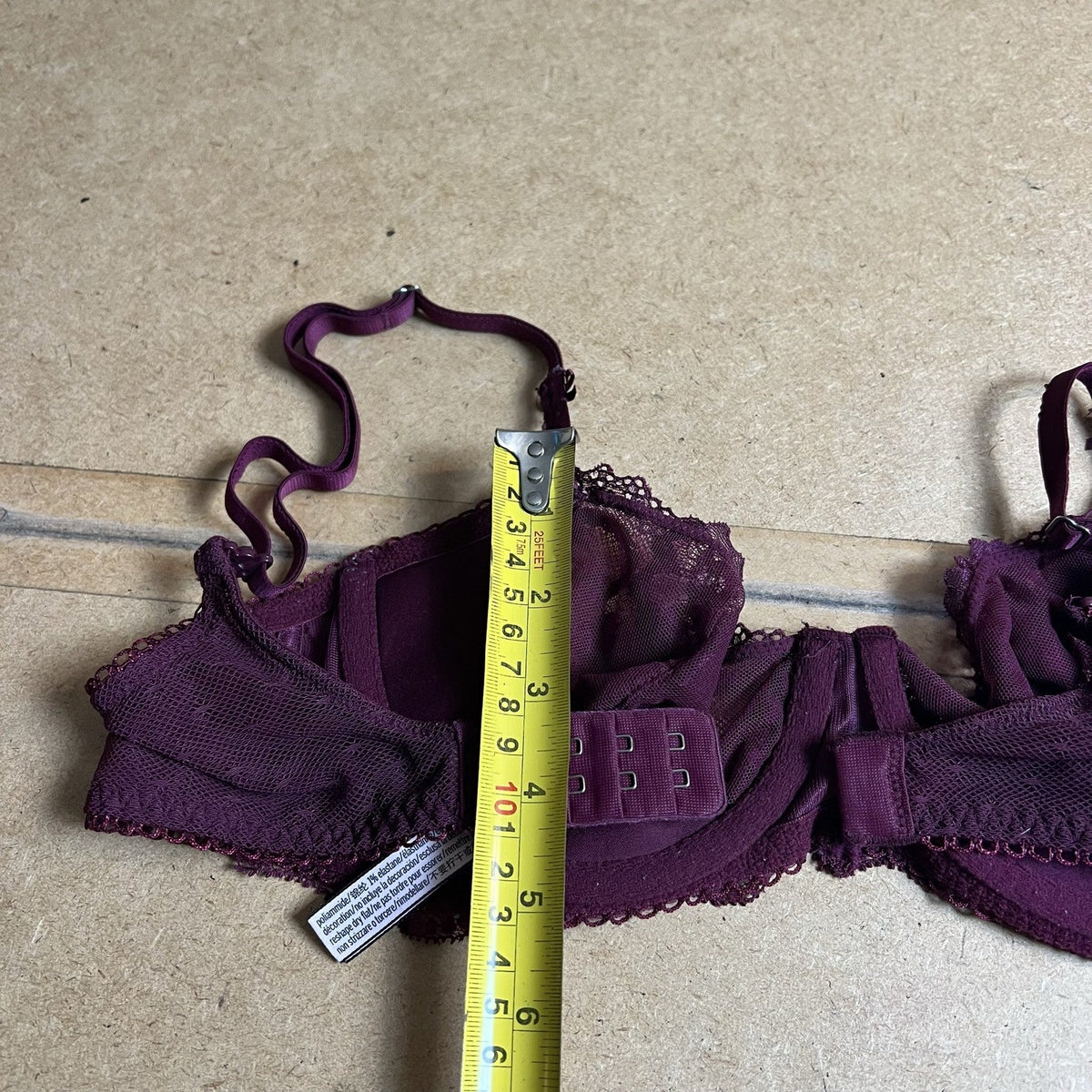 Victoria's Secret Bra Womens 34C Purple Push Up Lace Underwired Dream Angels