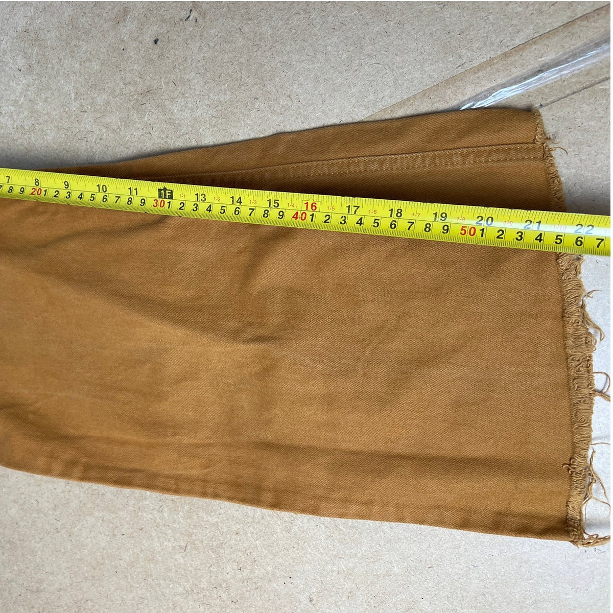 NA-KD Womens Jeans 34 Tan Wide Leg High Waisted