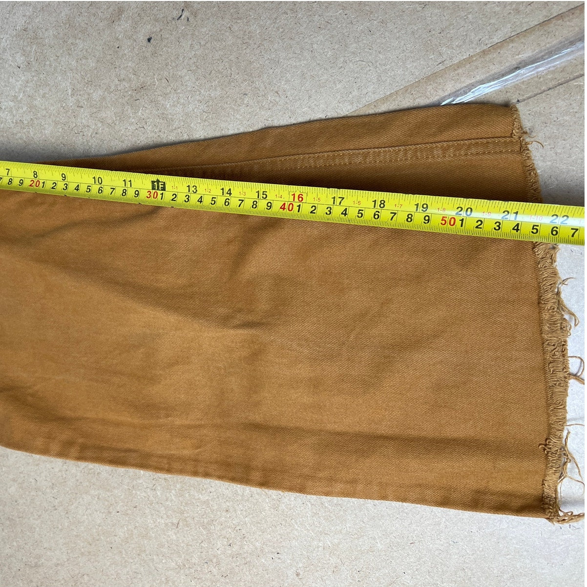 NA-KD Womens Jeans 34 Tan Wide Leg High Waisted