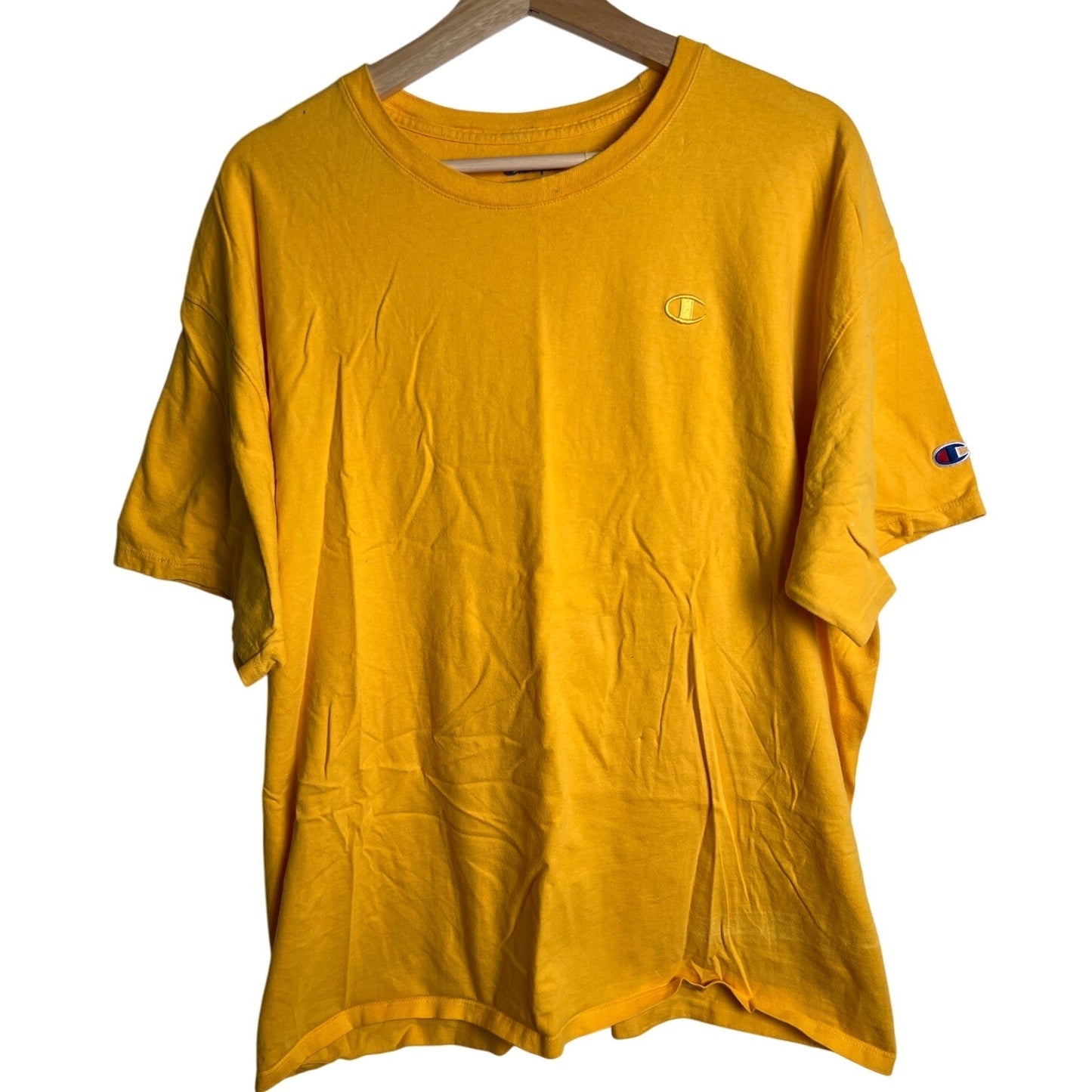 Champion Classic Men's Yellow Short Sleeve Logo Crew Neck T-Shirt XL